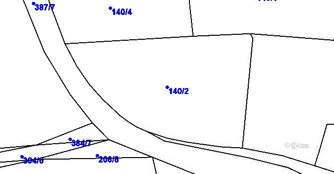 Parcela st. 140/2 v KÚ Tajanov u Tupadel, Katastrální mapa