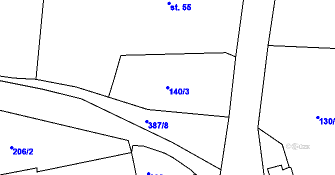 Parcela st. 140/3 v KÚ Tajanov u Tupadel, Katastrální mapa