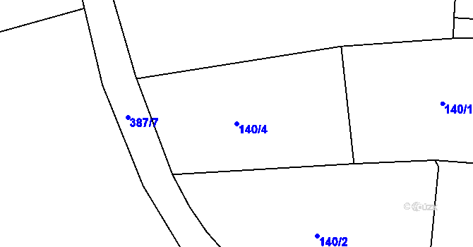 Parcela st. 140/4 v KÚ Tajanov u Tupadel, Katastrální mapa