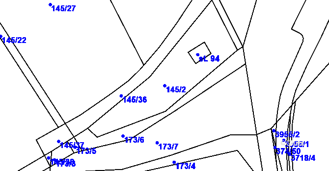 Parcela st. 145/2 v KÚ Tajanov u Tupadel, Katastrální mapa