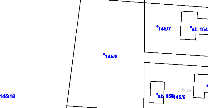 Parcela st. 145/8 v KÚ Tajanov u Tupadel, Katastrální mapa