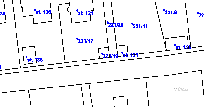 Parcela st. 221/19 v KÚ Tajanov u Tupadel, Katastrální mapa