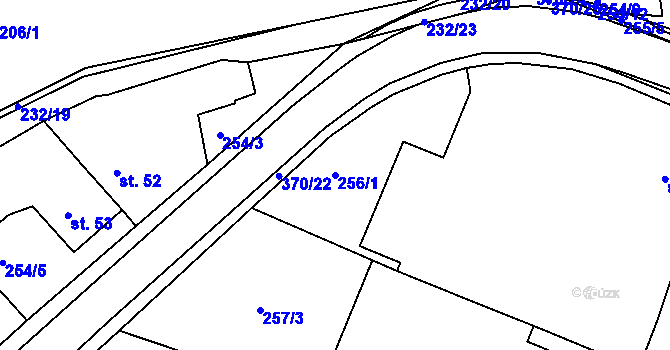 Parcela st. 256/1 v KÚ Tajanov u Tupadel, Katastrální mapa