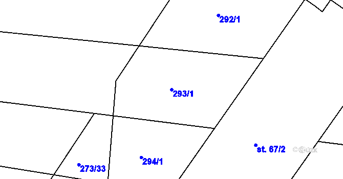 Parcela st. 293/1 v KÚ Tajanov u Tupadel, Katastrální mapa