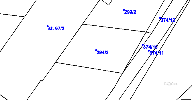 Parcela st. 294/2 v KÚ Tajanov u Tupadel, Katastrální mapa
