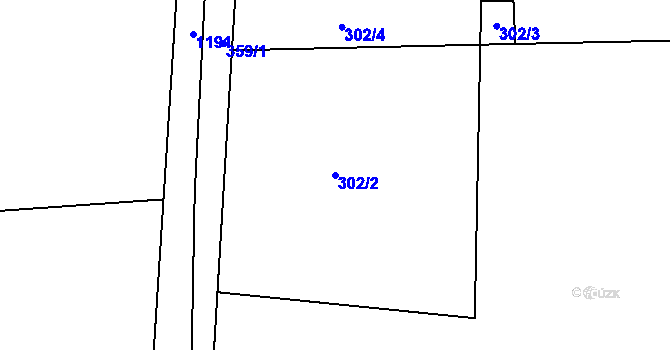 Parcela st. 302/2 v KÚ Tajanov u Tupadel, Katastrální mapa