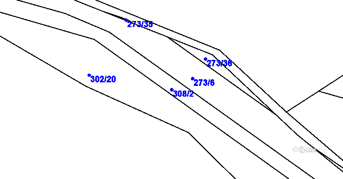 Parcela st. 308/2 v KÚ Tajanov u Tupadel, Katastrální mapa