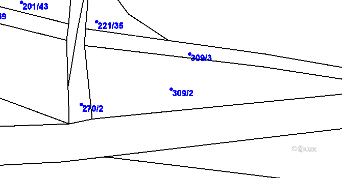 Parcela st. 309/2 v KÚ Tajanov u Tupadel, Katastrální mapa