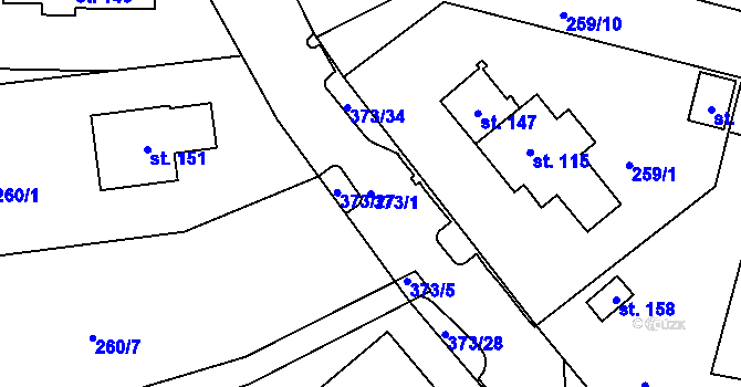 Parcela st. 373/1 v KÚ Tajanov u Tupadel, Katastrální mapa