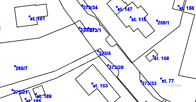 Parcela st. 373/5 v KÚ Tajanov u Tupadel, Katastrální mapa