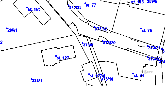 Parcela st. 373/8 v KÚ Tajanov u Tupadel, Katastrální mapa