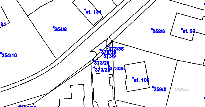 Parcela st. 373/9 v KÚ Tajanov u Tupadel, Katastrální mapa