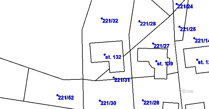 Parcela st. 132 v KÚ Tajanov u Tupadel, Katastrální mapa