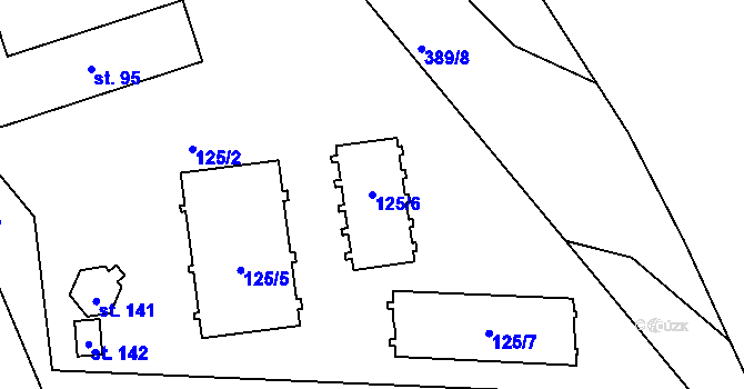 Parcela st. 125/6 v KÚ Tajanov u Tupadel, Katastrální mapa