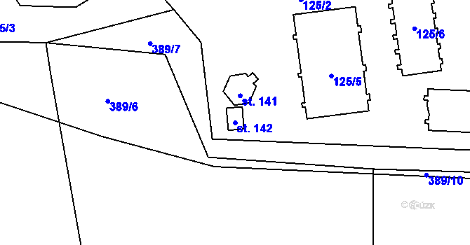 Parcela st. 142 v KÚ Tajanov u Tupadel, Katastrální mapa