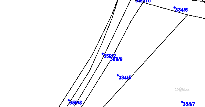 Parcela st. 359/2 v KÚ Tajanov u Tupadel, Katastrální mapa