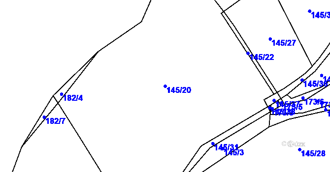 Parcela st. 145/20 v KÚ Tajanov u Tupadel, Katastrální mapa