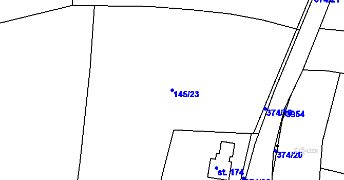 Parcela st. 145/23 v KÚ Tajanov u Tupadel, Katastrální mapa