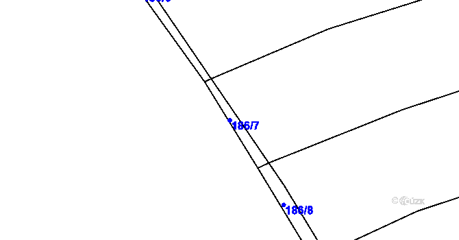 Parcela st. 186/7 v KÚ Tajanov u Tupadel, Katastrální mapa