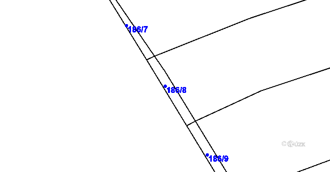 Parcela st. 186/8 v KÚ Tajanov u Tupadel, Katastrální mapa