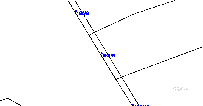 Parcela st. 186/9 v KÚ Tajanov u Tupadel, Katastrální mapa