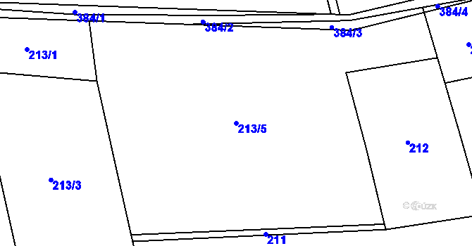 Parcela st. 213/5 v KÚ Tajanov u Tupadel, Katastrální mapa