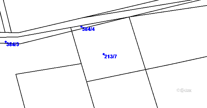 Parcela st. 213/7 v KÚ Tajanov u Tupadel, Katastrální mapa