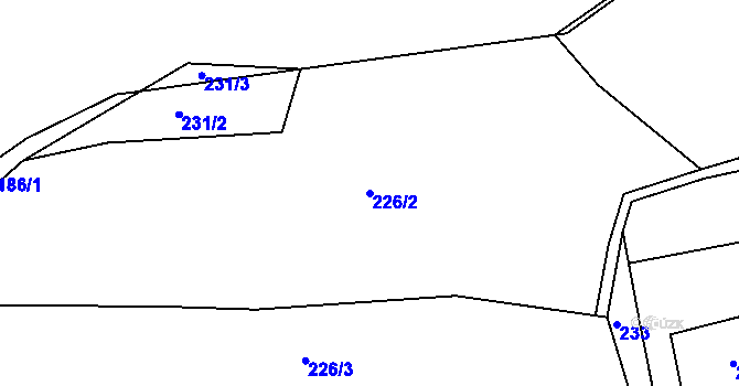 Parcela st. 226/2 v KÚ Tajanov u Tupadel, Katastrální mapa