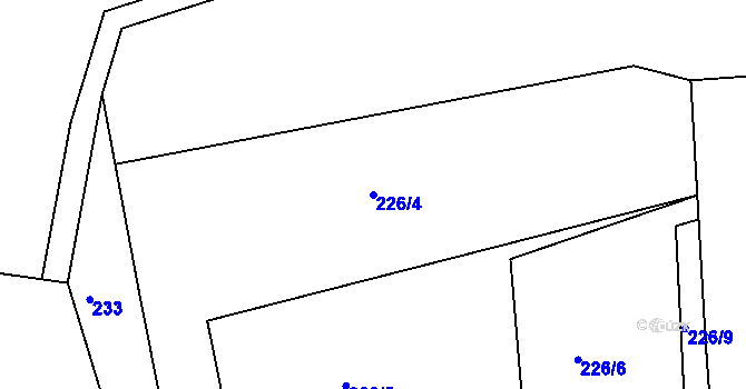 Parcela st. 226/4 v KÚ Tajanov u Tupadel, Katastrální mapa