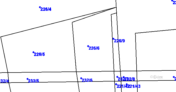Parcela st. 226/6 v KÚ Tajanov u Tupadel, Katastrální mapa