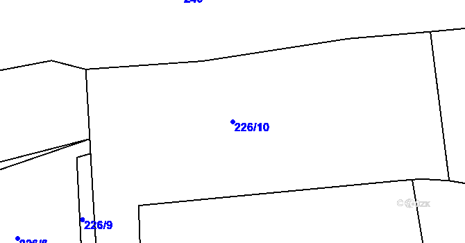 Parcela st. 226/10 v KÚ Tajanov u Tupadel, Katastrální mapa