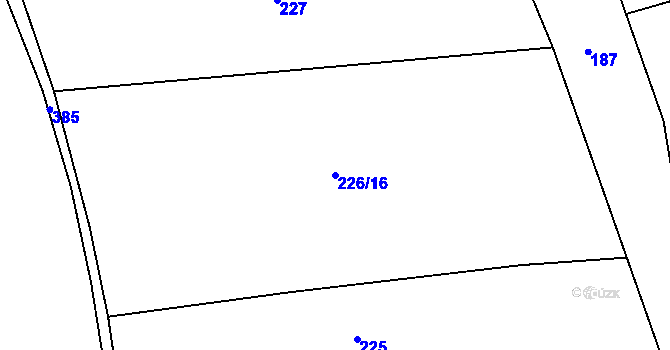 Parcela st. 226/16 v KÚ Tajanov u Tupadel, Katastrální mapa