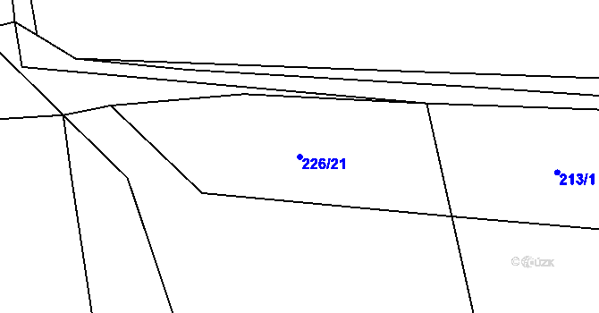 Parcela st. 226/21 v KÚ Tajanov u Tupadel, Katastrální mapa