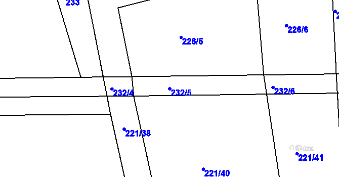 Parcela st. 232/5 v KÚ Tajanov u Tupadel, Katastrální mapa