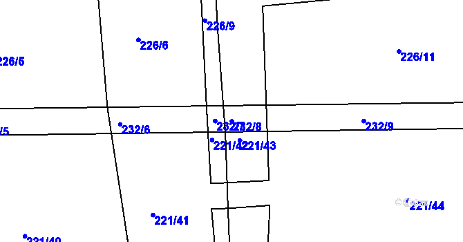 Parcela st. 232/8 v KÚ Tajanov u Tupadel, Katastrální mapa