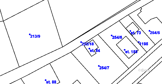 Parcela st. 232/18 v KÚ Tajanov u Tupadel, Katastrální mapa