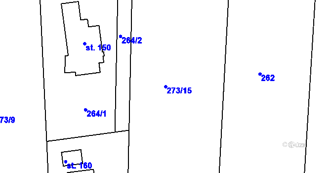 Parcela st. 273/15 v KÚ Tajanov u Tupadel, Katastrální mapa