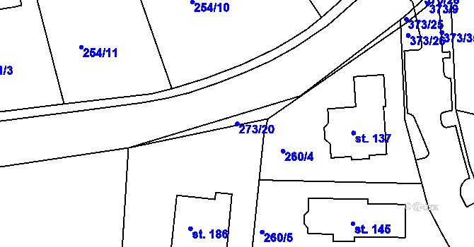 Parcela st. 273/20 v KÚ Tajanov u Tupadel, Katastrální mapa
