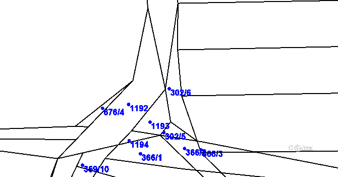 Parcela st. 302/6 v KÚ Tajanov u Tupadel, Katastrální mapa