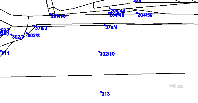Parcela st. 302/10 v KÚ Tajanov u Tupadel, Katastrální mapa