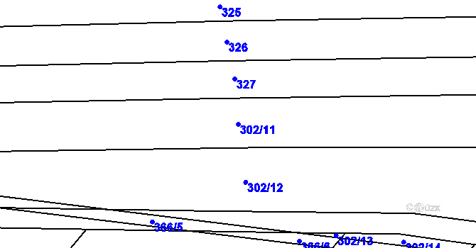 Parcela st. 302/11 v KÚ Tajanov u Tupadel, Katastrální mapa