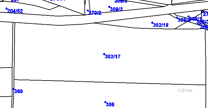 Parcela st. 302/17 v KÚ Tajanov u Tupadel, Katastrální mapa