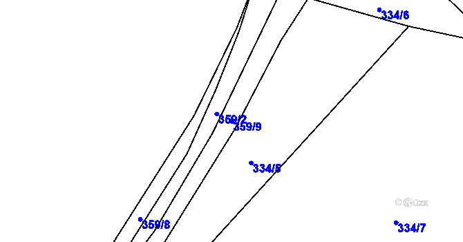 Parcela st. 359/9 v KÚ Tajanov u Tupadel, Katastrální mapa