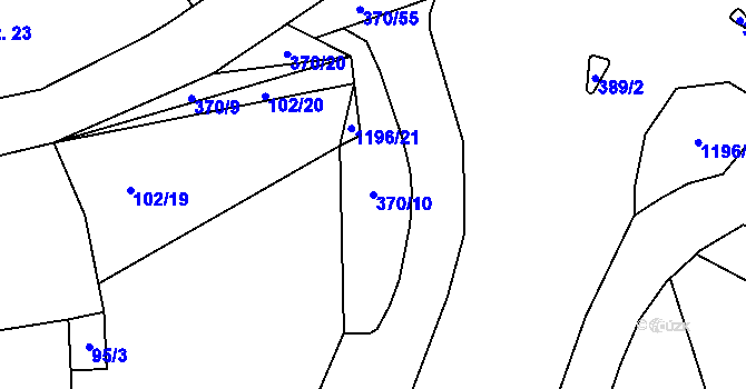 Parcela st. 370/10 v KÚ Tajanov u Tupadel, Katastrální mapa