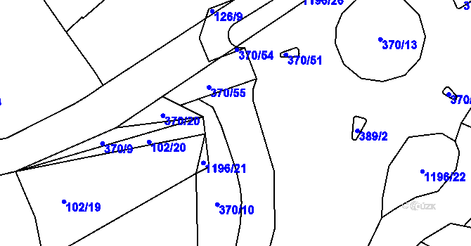 Parcela st. 370/11 v KÚ Tajanov u Tupadel, Katastrální mapa