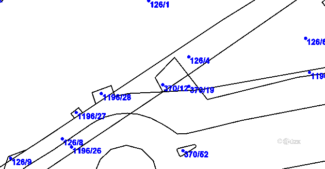 Parcela st. 370/12 v KÚ Tajanov u Tupadel, Katastrální mapa