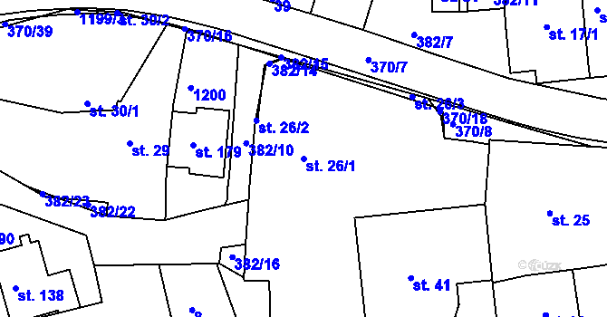 Parcela st. 26/1 v KÚ Tajanov u Tupadel, Katastrální mapa