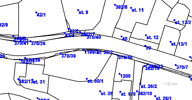 Parcela st. 30/2 v KÚ Tajanov u Tupadel, Katastrální mapa