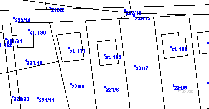 Parcela st. 163 v KÚ Tajanov u Tupadel, Katastrální mapa