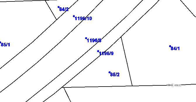 Parcela st. 1196/9 v KÚ Tajanov u Tupadel, Katastrální mapa